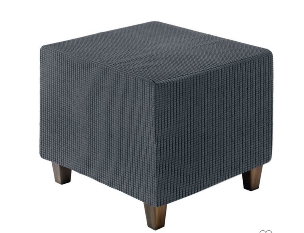 Square Jacquard Ottoman Slip Cover Medium Size
